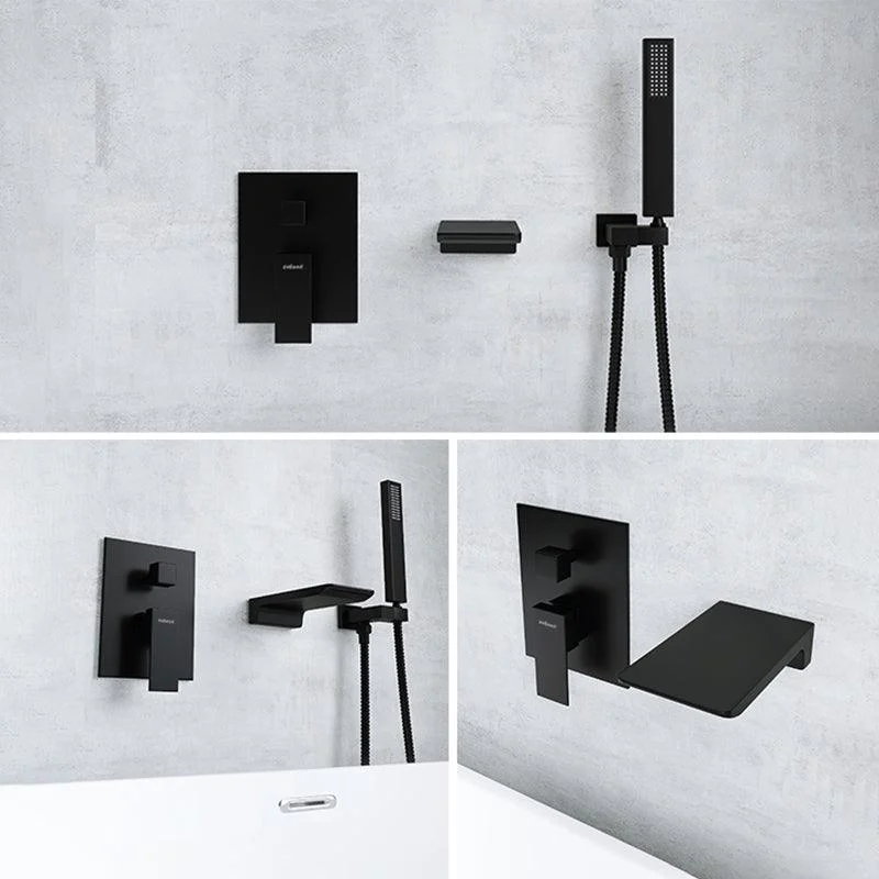 Modern Wall Mounted Metal Tub Filler Single Handle Bathroom Tap -Bathlova