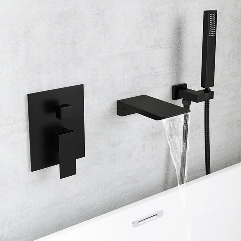 Modern Wall Mounted Metal Tub Filler Single Handle Bathroom Tap -Bathlova