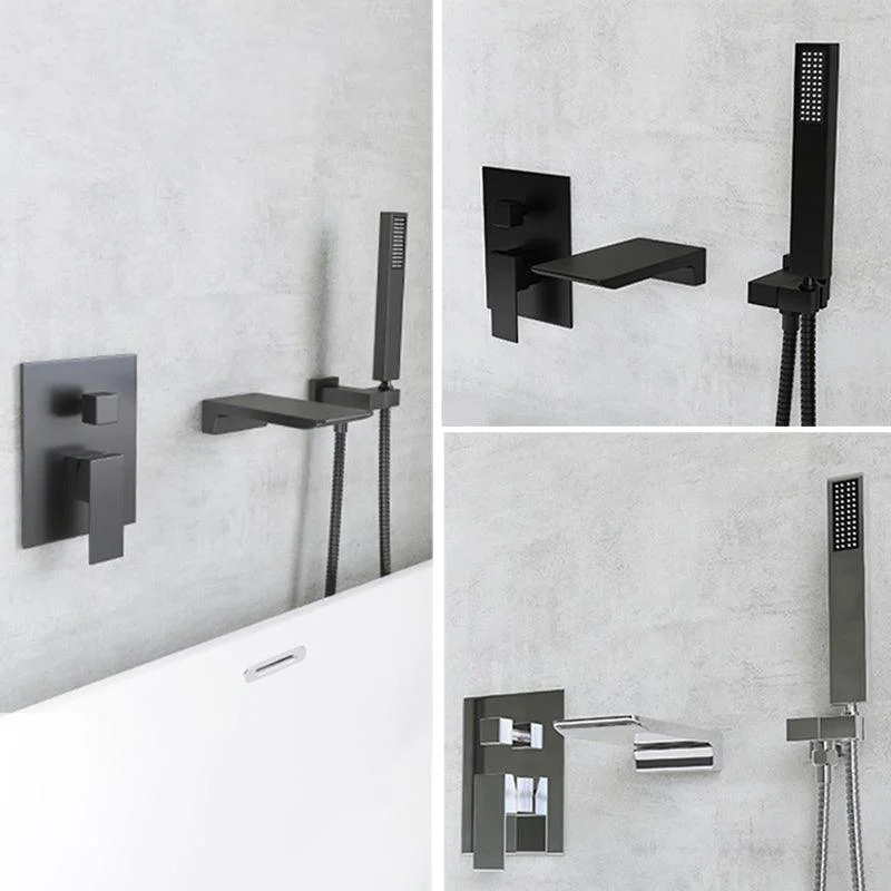 Modern Wall Mounted Metal Tub Filler Single Handle Bathroom Tap -Bathlova