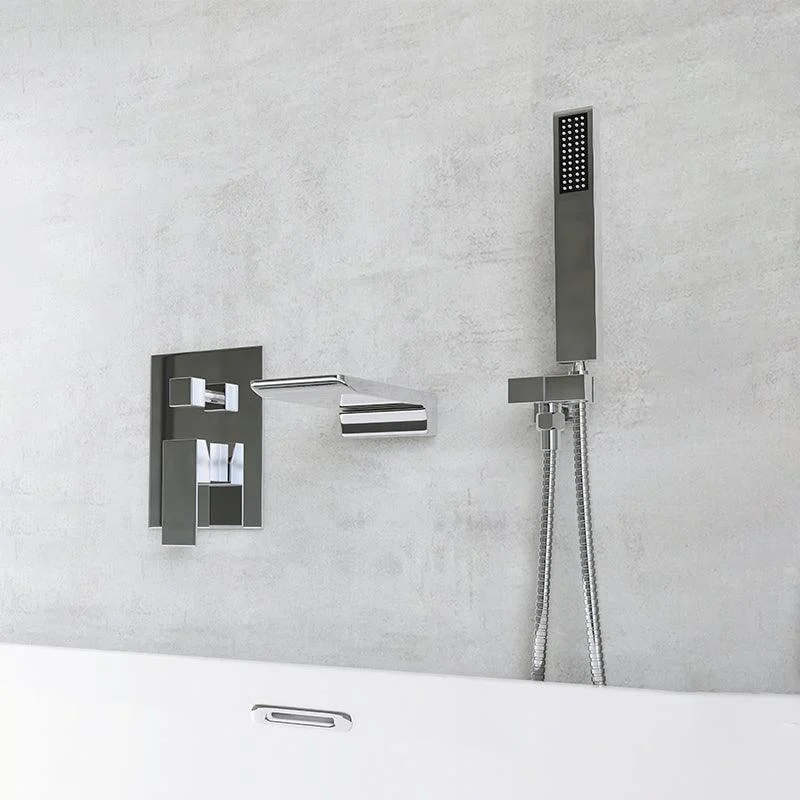 Modern Wall Mounted Metal Tub Filler Single Handle Bathroom Tap -Bathlova