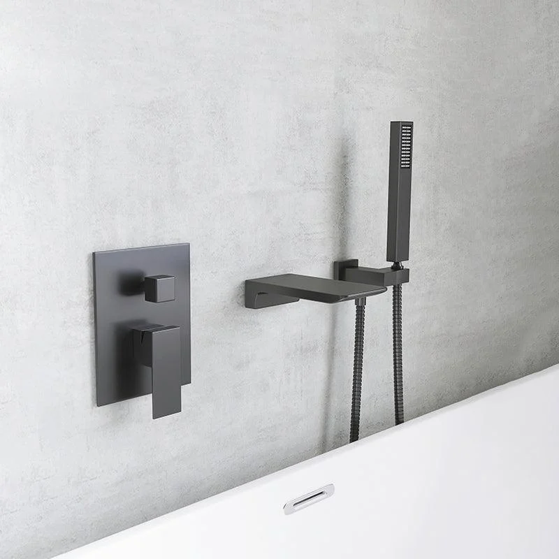 Modern Wall Mounted Metal Tub Filler Single Handle Bathroom Tap -Bathlova