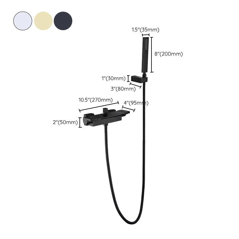 Modern Wall Mounted Metal Tub Filler Single Handle Tub Tap Trim -Bathlova