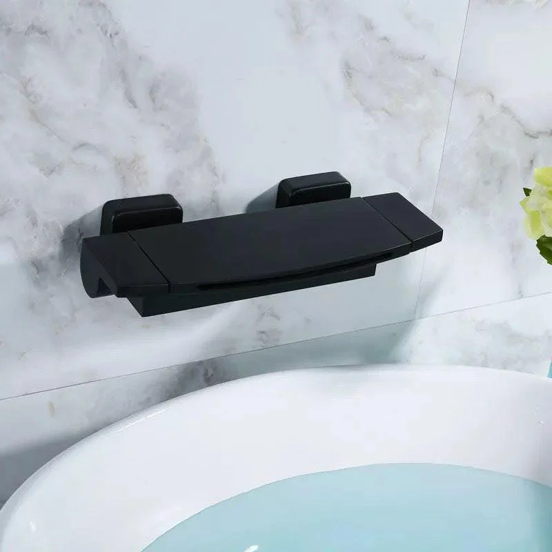 Modern Wall Mounted Metal Tub Filler Single Handle Tub Tap Trim -Bathlova