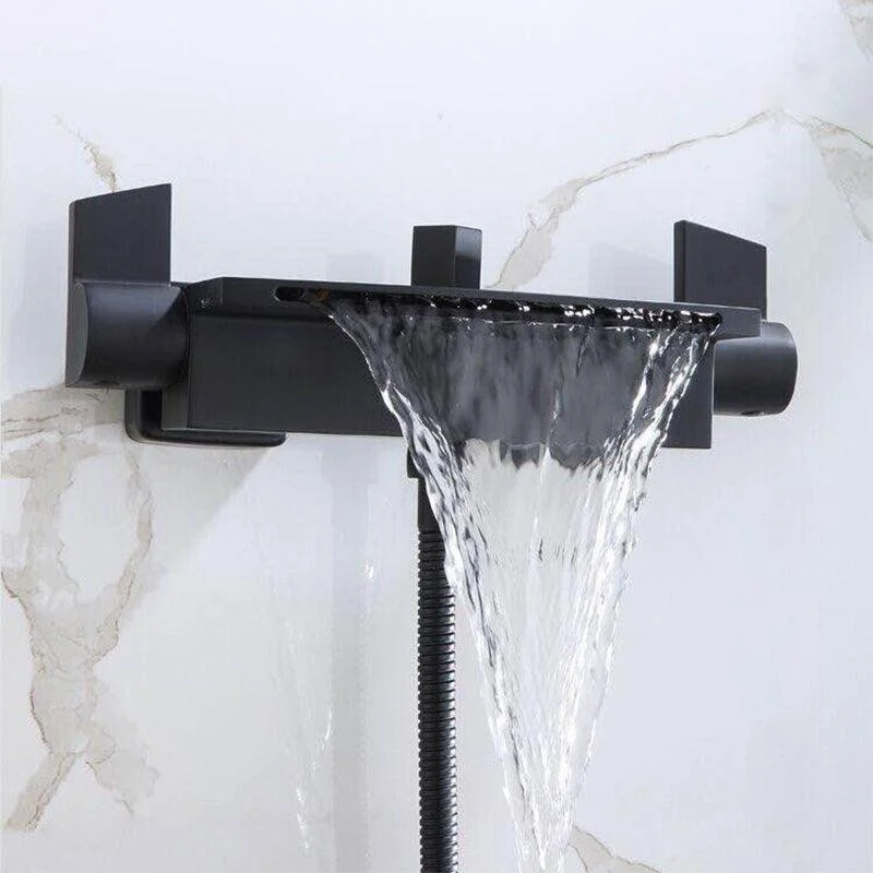 Modern Wall Mounted Metal Tub Filler Single Handle Tub Tap Trim -Bathlova