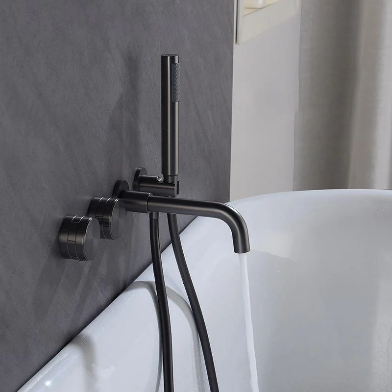 Modern Wall Mounted Metal Tub Filler Trim Low Arc Bathroom Tap -Bathlova