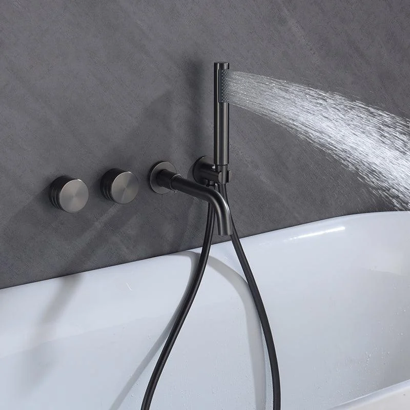 Modern Wall Mounted Metal Tub Filler Trim Low Arc Bathroom Tap -Bathlova