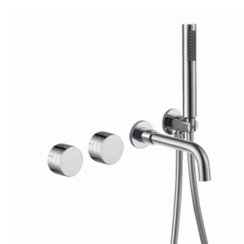 Modern Wall Mounted Metal Tub Filler Trim Low Arc Bathroom Tap -Bathlova