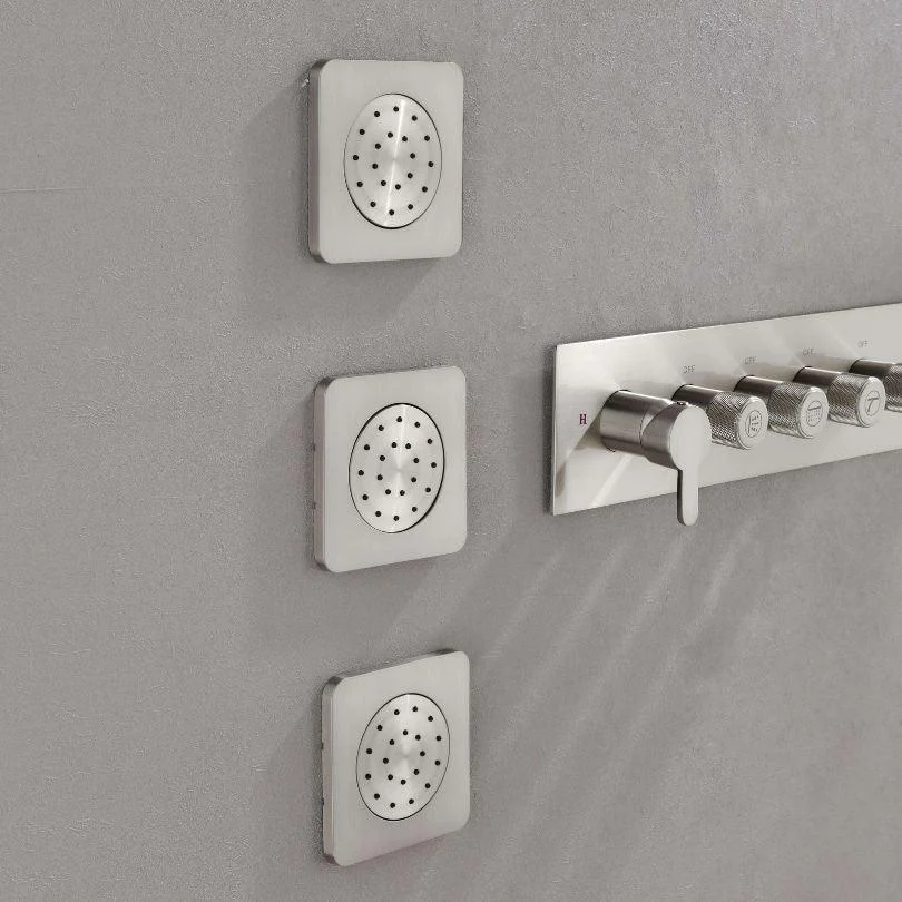 Modern Wall-Mounted Nickel Rain Shower System With 3 Body Sprays & Handheld Shower -Bathlova