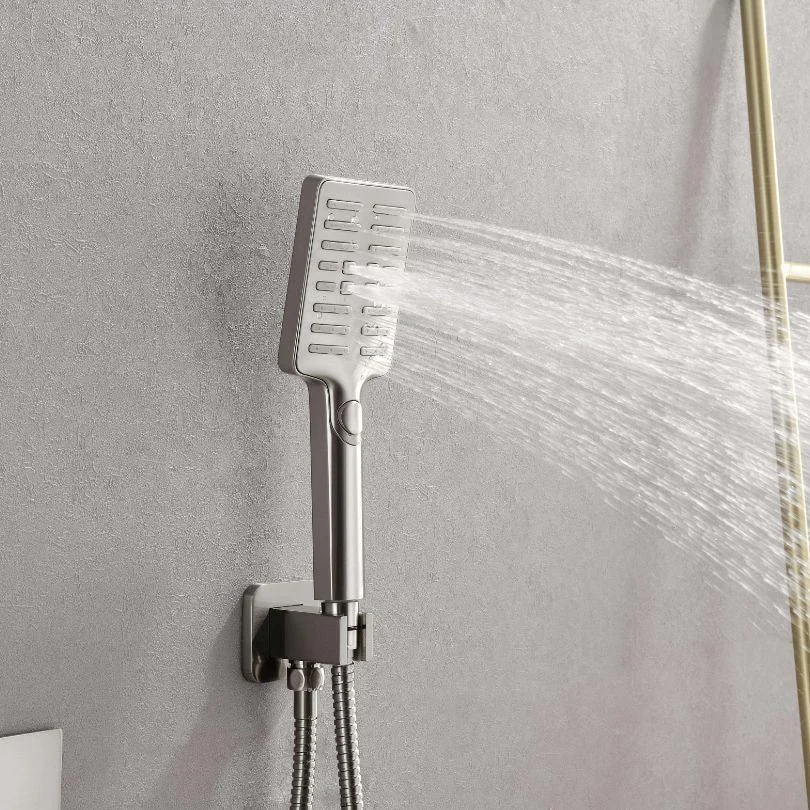 Modern Wall-Mounted Nickel Rain Shower System With 3 Body Sprays & Handheld Shower -Bathlova