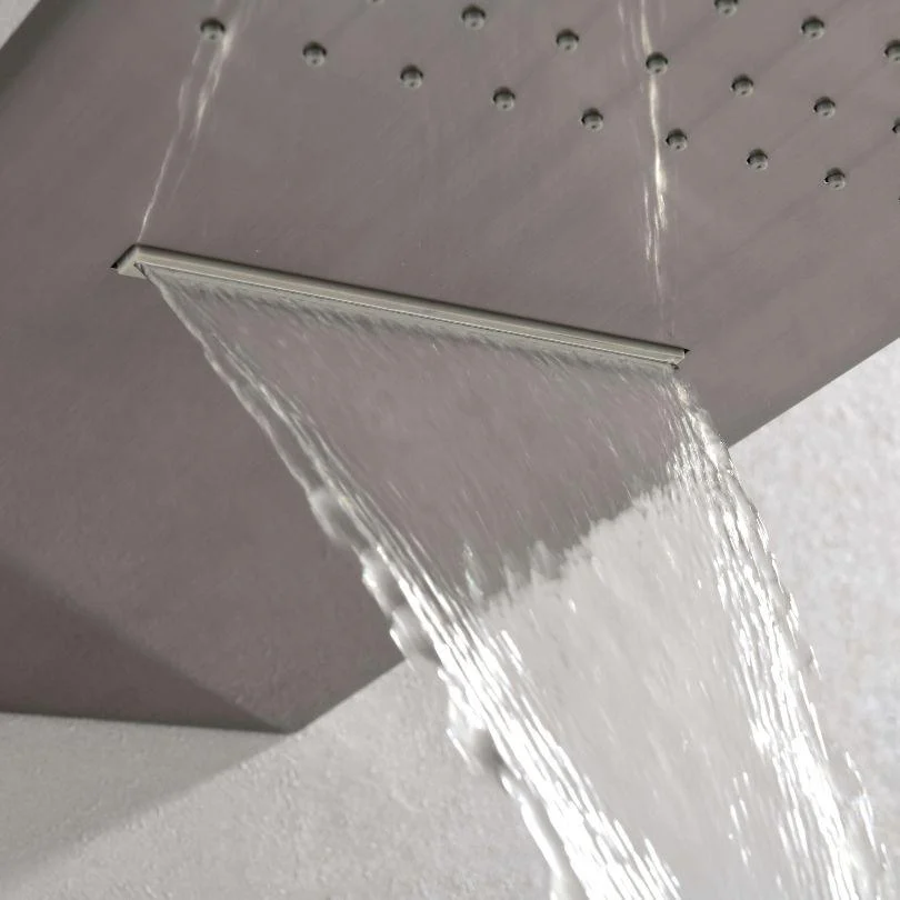 Modern Wall-Mounted Nickel Rain Shower System With 3 Body Sprays & Handheld Shower -Bathlova