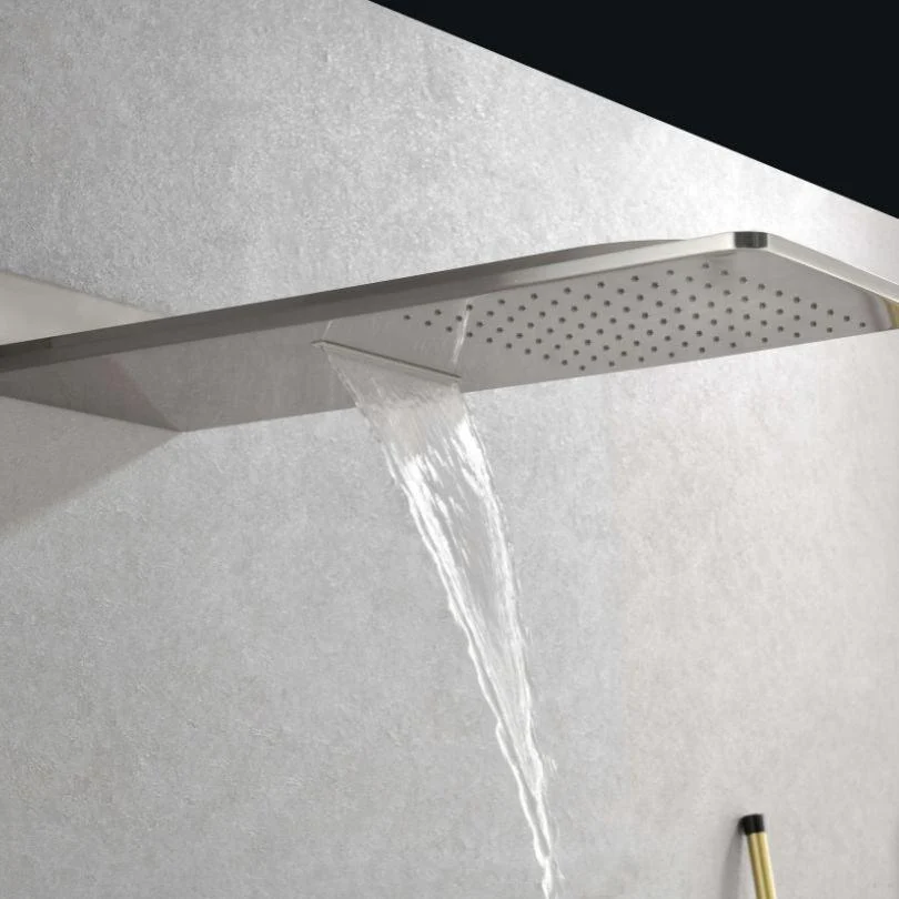 Modern Wall-Mounted Nickel Rain Shower System With 3 Body Sprays & Handheld Shower -Bathlova