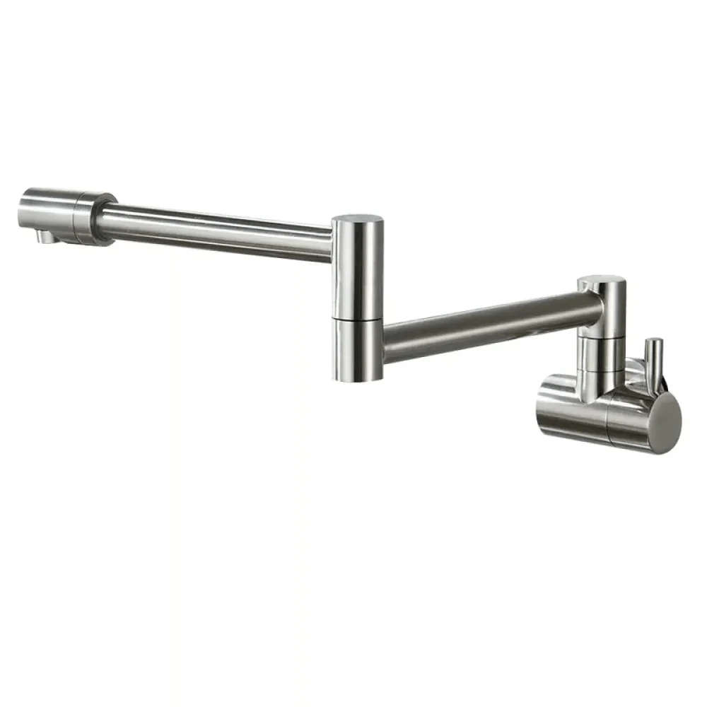 Modern Wall-mounted Retractable Kitchen Tap with Dual Swing Joints -Bathlova