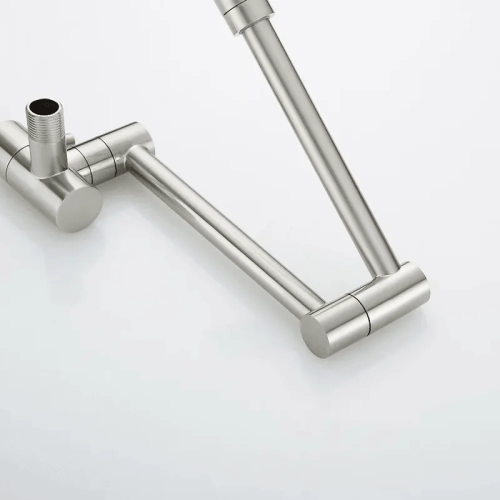 Modern Wall-mounted Retractable Kitchen Tap with Dual Swing Joints -Bathlova