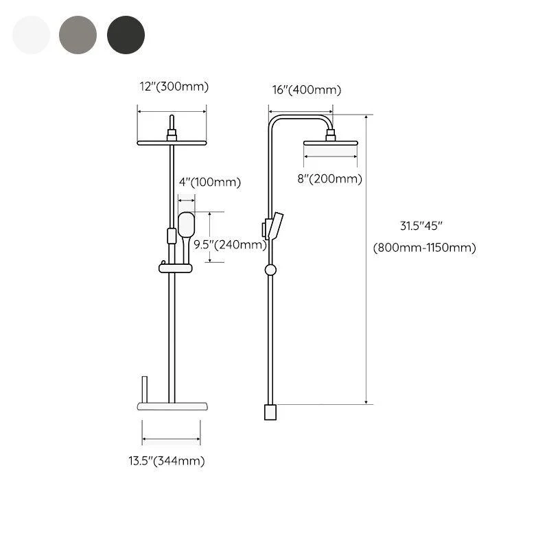 Modern Wall Mounted Shower Combo Slide Bar Included Shower Trim -Bathlova