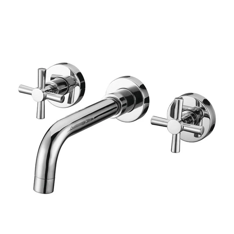 Modern Wall Mounted Sink Tap Cross Handles Wall Mounted Taps -Bathlova