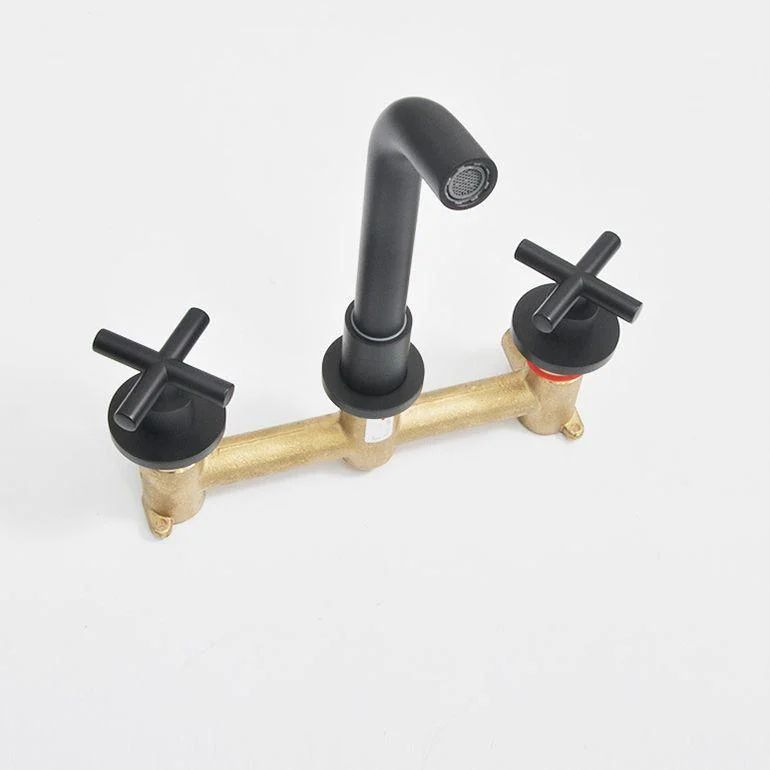 Modern Wall Mounted Sink Tap Cross Handles Wall Mounted Taps -Bathlova