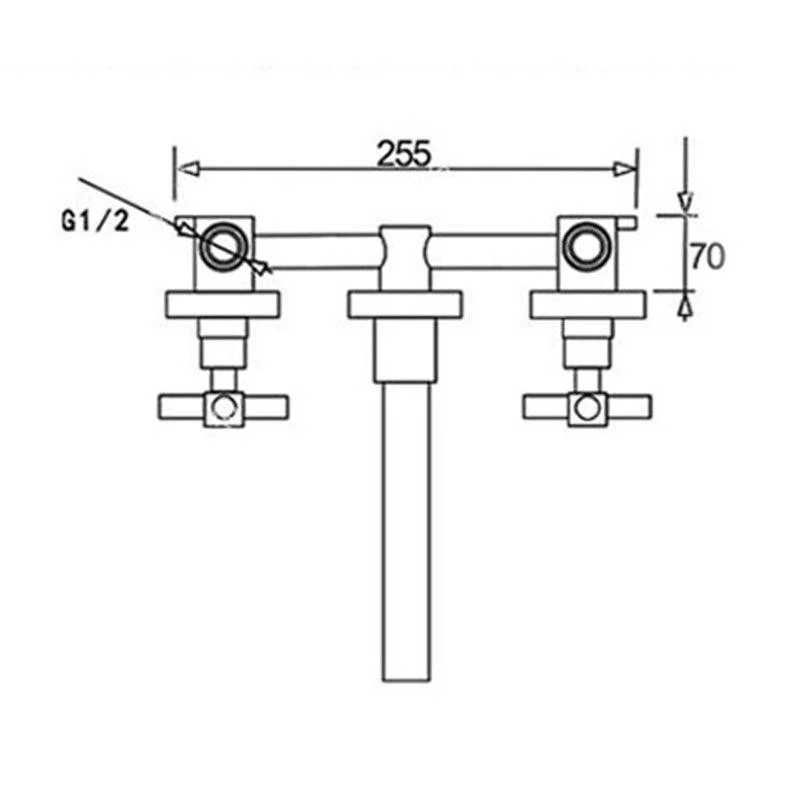 Modern Wall Mounted Tap Bathroom Rotate Handle Bathtub Tap -Bathlova