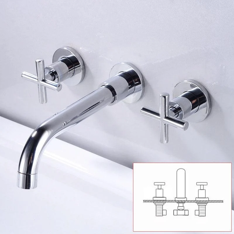 Modern Wall Mounted Tap Bathroom Rotate Handle Bathtub Tap -Bathlova