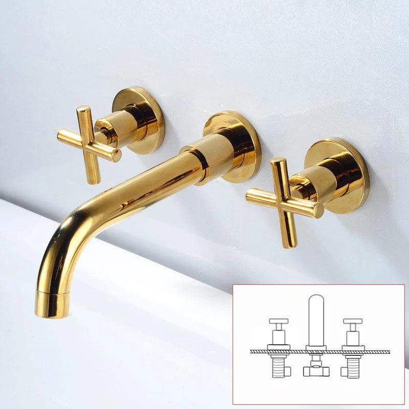 Modern Wall Mounted Tap Bathroom Rotate Handle Bathtub Tap -Bathlova