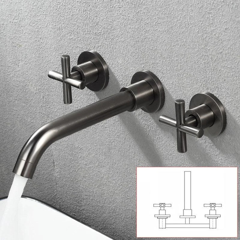 Modern Wall Mounted Tap Bathroom Rotate Handle Bathtub Tap -Bathlova