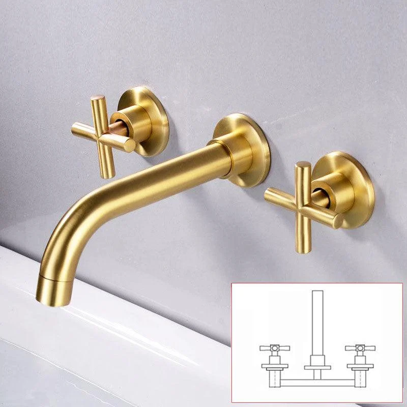 Modern Wall Mounted Tap Bathroom Rotate Handle Bathtub Tap -Bathlova