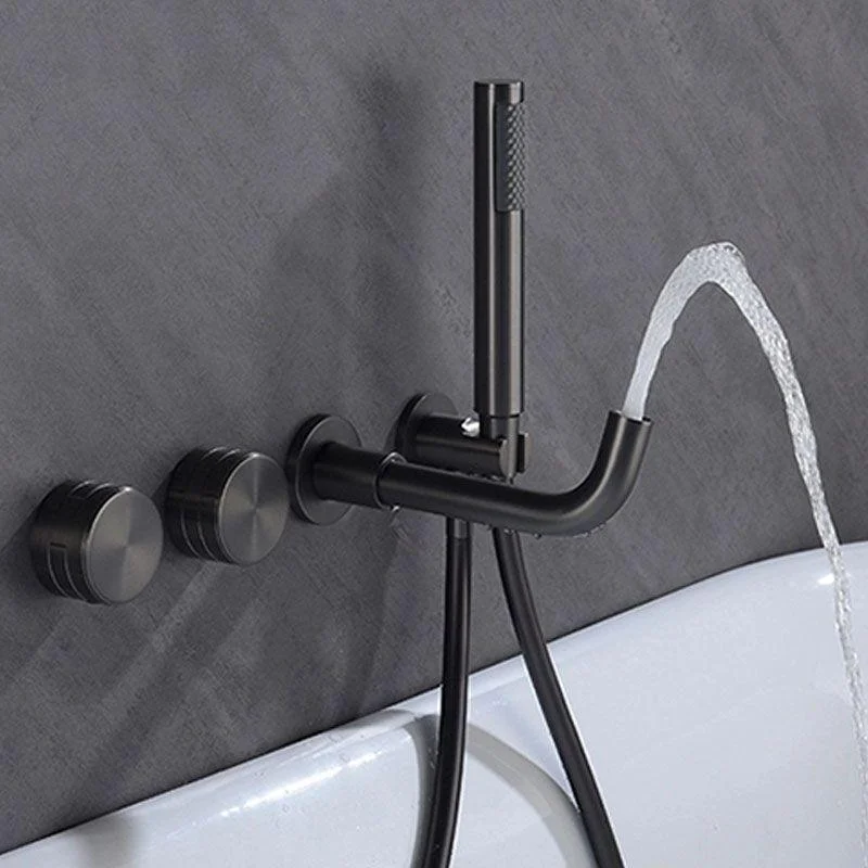 Modern Wall Mounted Tap Solid Color Bathroom Tap with Double Handle -Bathlova