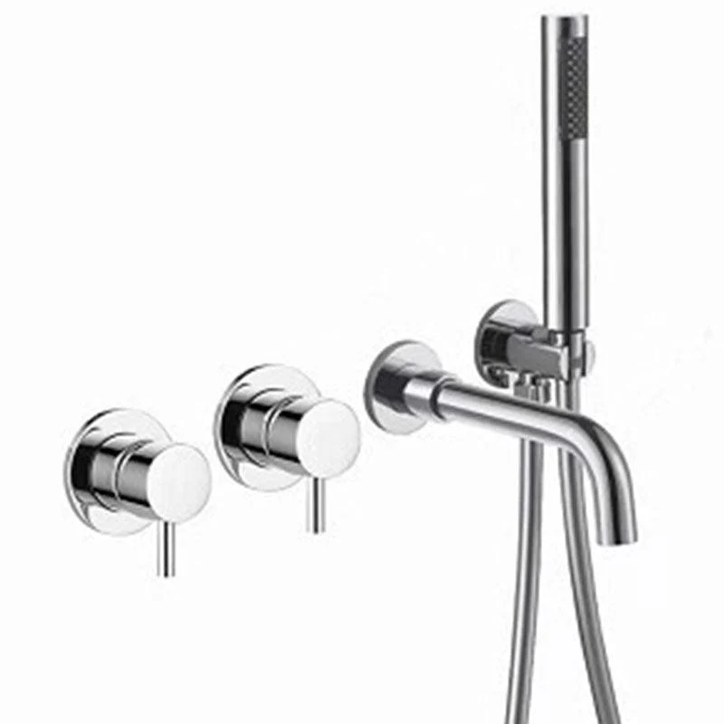 Modern Wall Mounted Tap Solid Color Bathroom Tap with Double Handle -Bathlova