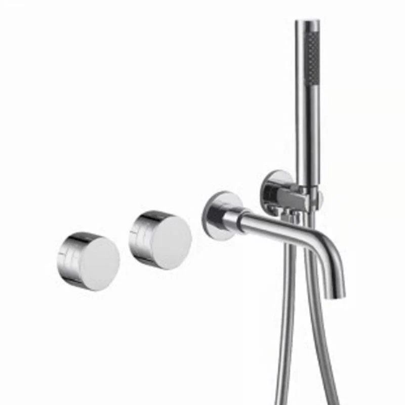 Modern Wall Mounted Tap Solid Color Bathroom Tap with Double Handle -Bathlova