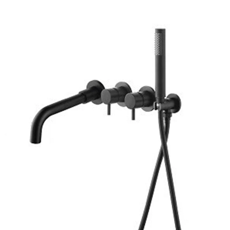 Modern Wall Mounted Tap Solid Color Bathroom Tap with Double Handle -Bathlova