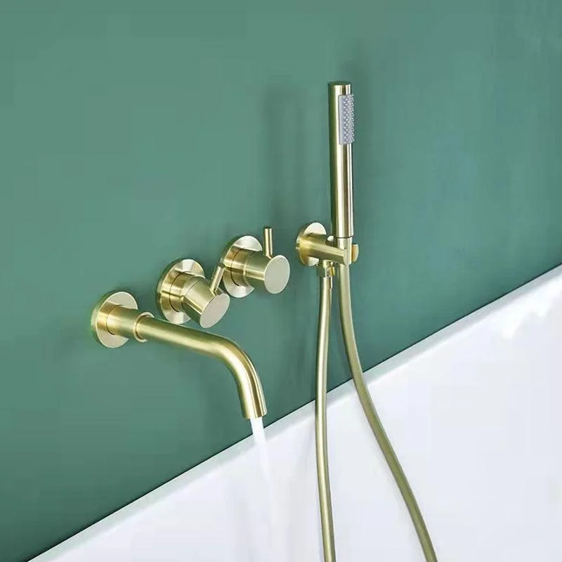 Modern Wall Mounted Tap Solid Color Bathroom Tap with Double Handle -Bathlova