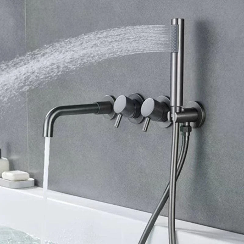 Modern Wall Mounted Tap Solid Color Bathroom Tap with Double Handle -Bathlova