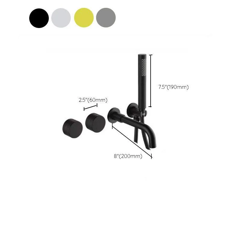 Modern Wall Mounted Tap Solid Color Bathroom Tap with Double Handle -Bathlova