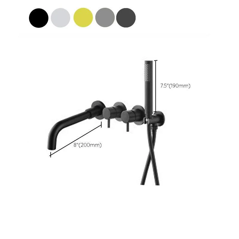 Modern Wall Mounted Tap Solid Color Bathroom Tap with Double Handle -Bathlova