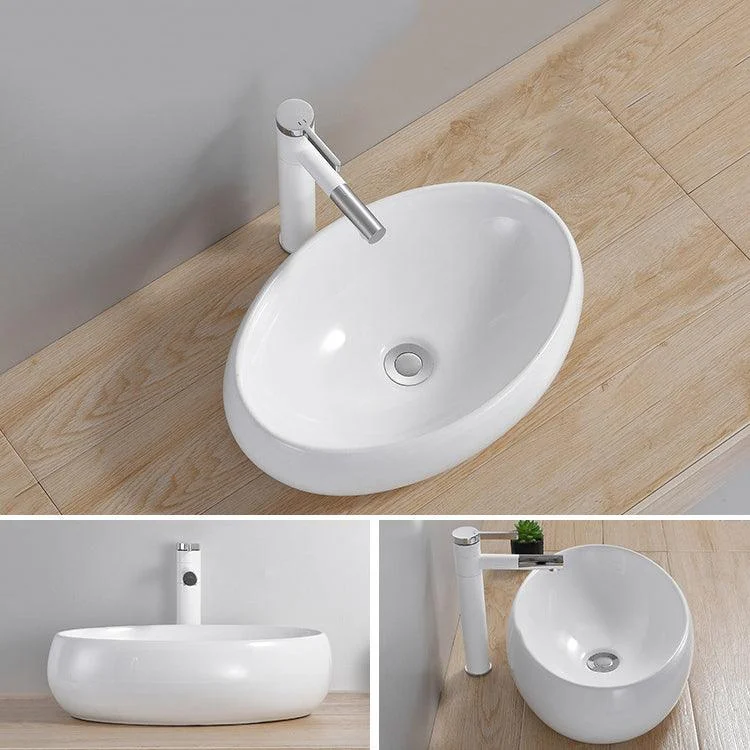 Modern Wash Stand Porcelain Rectangular with Drain Assembly and Pop-Up Drain Vessel Sink -Bathlova