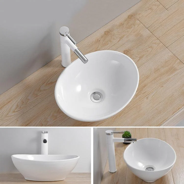 Modern Wash Stand Porcelain Rectangular with Drain Assembly and Pop-Up Drain Vessel Sink -Bathlova