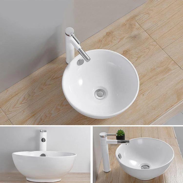 Modern Wash Stand Porcelain Rectangular with Drain Assembly and Pop-Up Drain Vessel Sink -Bathlova