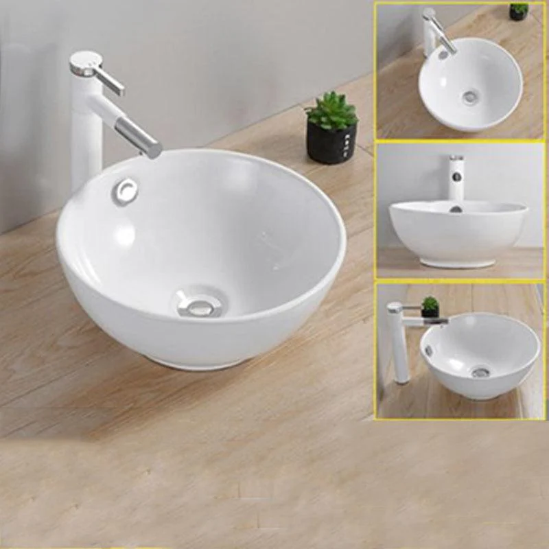 Modern Wash Stand Porcelain Rectangular with Drain Assembly and Pop-Up Drain Vessel Sink -Bathlova