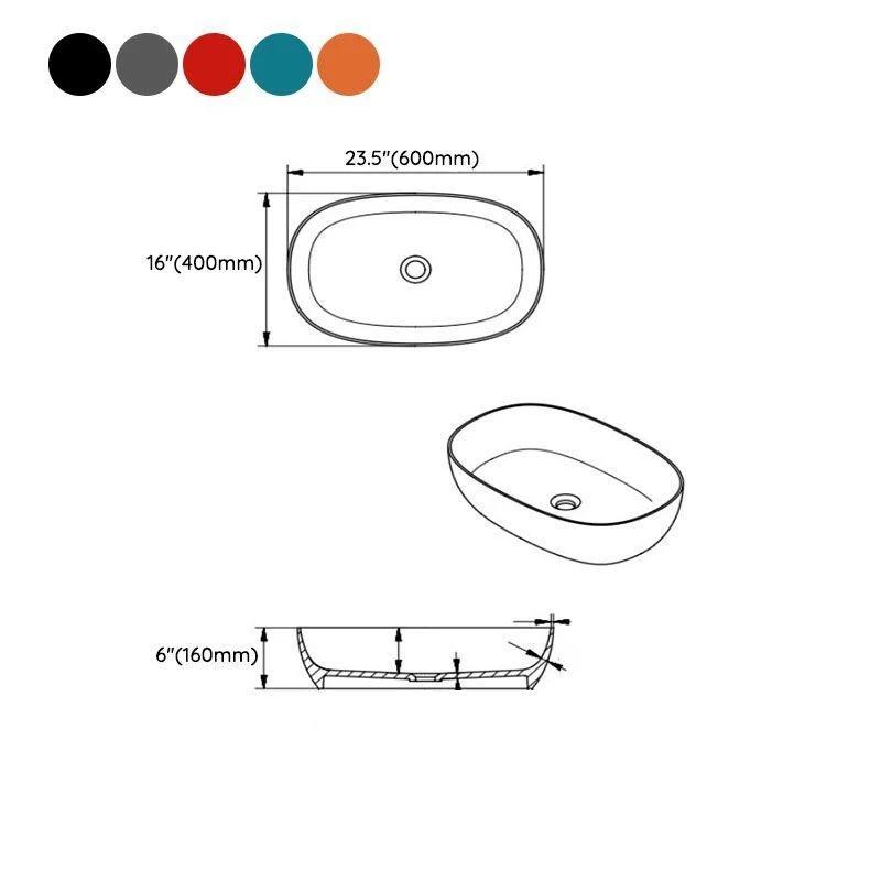 Modern Wash Stand Transparent Solid Color Resin Bathroom Sink(Not Included Tap) -Bathlova