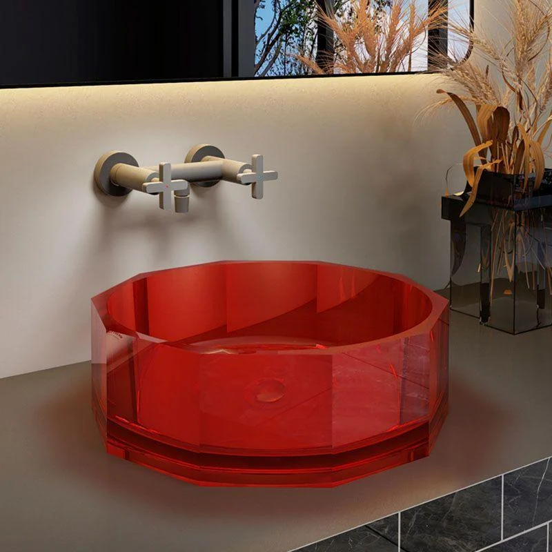 Modern Wash Stand Transparent Solid Color Resin Bathroom Sink(Not Included Tap) -Bathlova