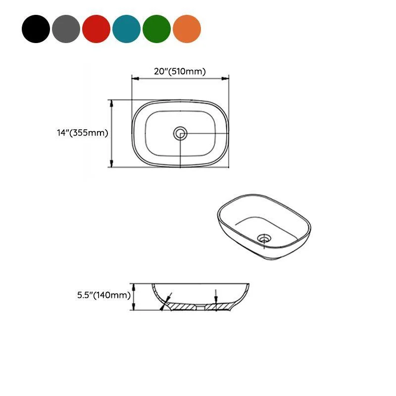 Modern Wash Stand Transparent Solid Color Resin Bathroom Sink(Not Included Tap) -Bathlova