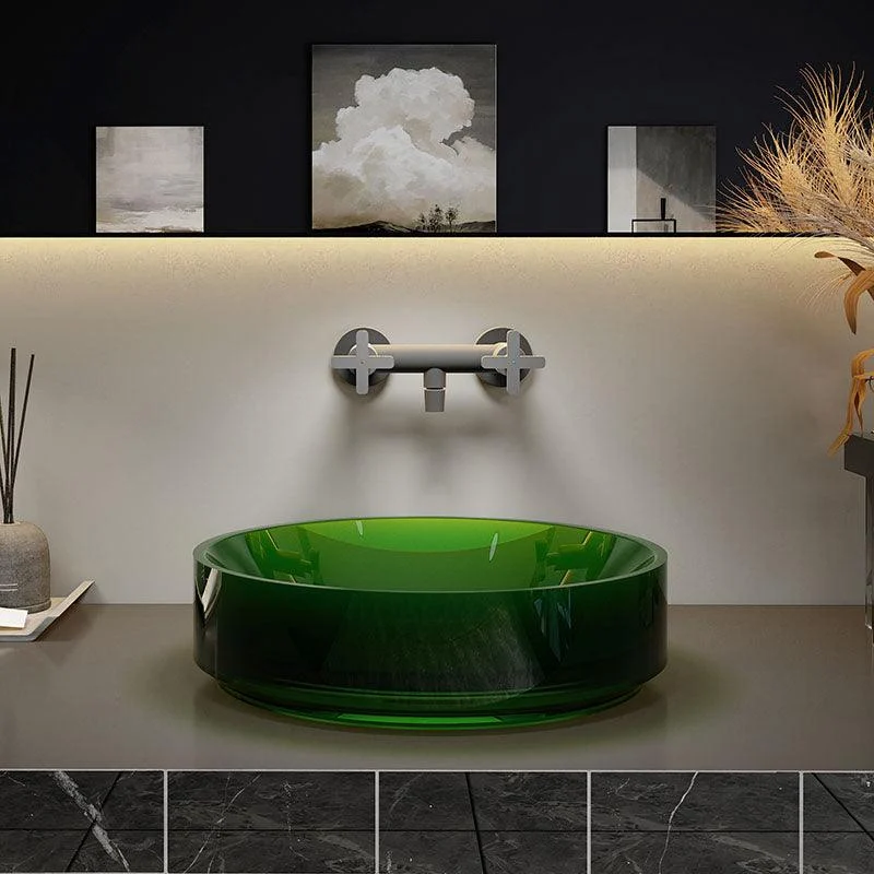 Modern Wash Stand Transparent Solid Color Resin Bathroom Sink(Not Included Tap) -Bathlova