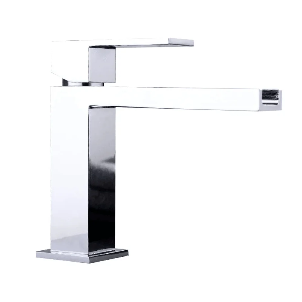 Modern Waterfall 1-Hole Bathroom Tap in Polished Chrome Solid Brass Sink -Bathlova