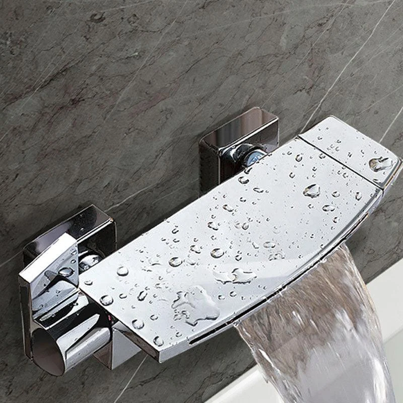 Modern Waterfall Bath Tap Solid Color Wall Mounted Bathroom Tap -Bathlova