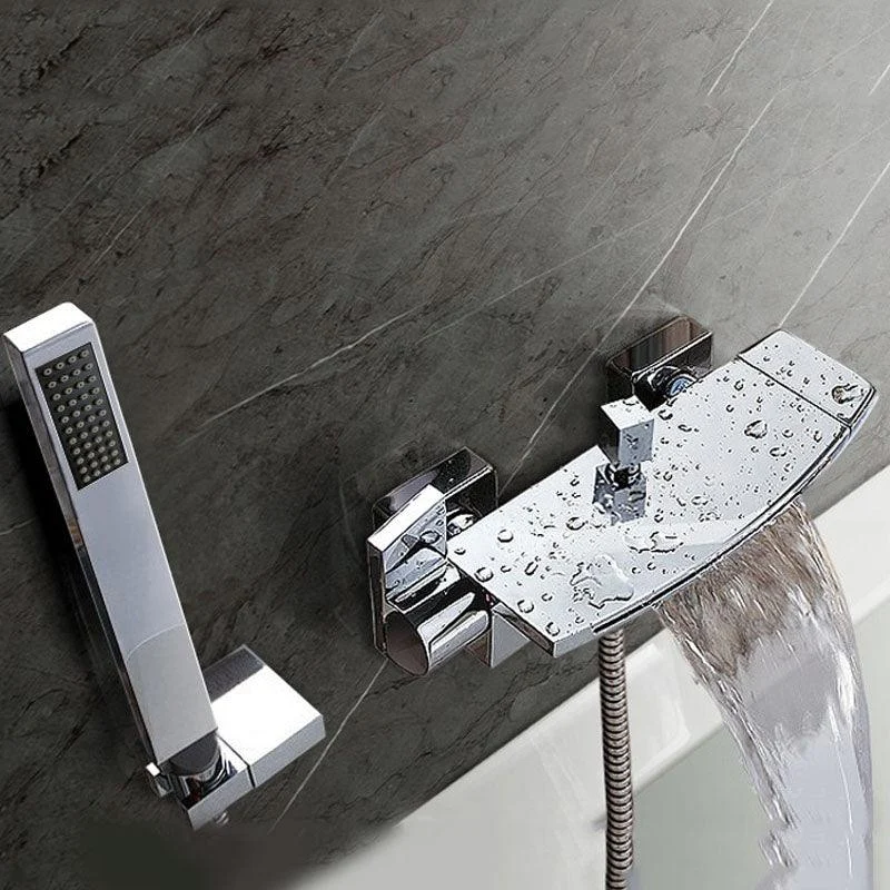 Modern Waterfall Bath Tap Solid Color Wall Mounted Bathroom Tap -Bathlova