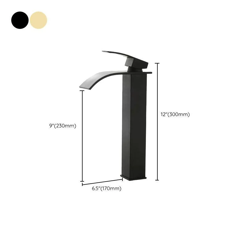 Modern Waterfall Spout Sink Tap with Led Brass Lavatory Tap -Bathlova