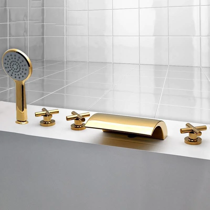 Modern Waterfall Spout Tub Tap Bathroom Low Arc Bathtub Tap -Bathlova