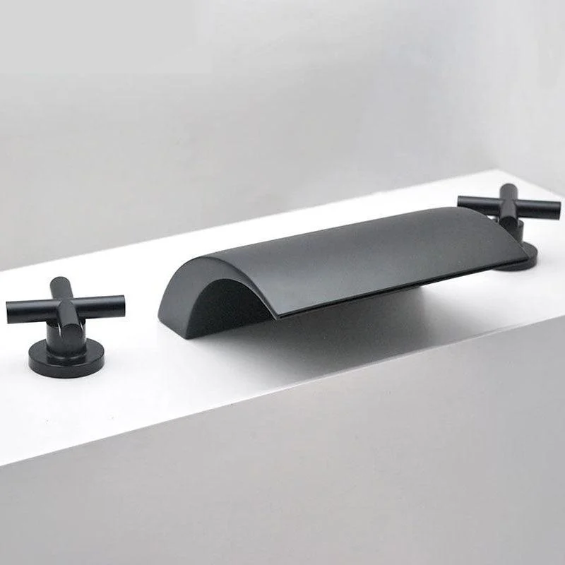 Modern Waterfall Spout Tub Tap Bathroom Low Arc Bathtub Tap -Bathlova