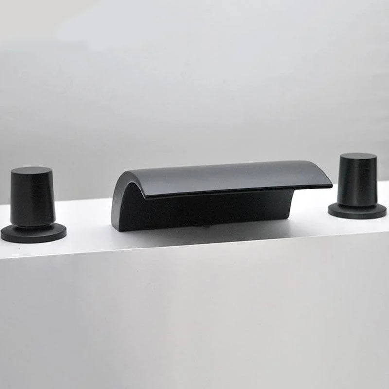 Modern Waterfall Spout Tub Tap Bathroom Low Arc Bathtub Tap -Bathlova