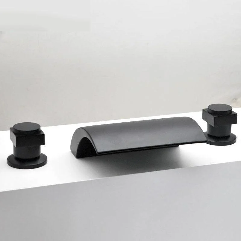 Modern Waterfall Spout Tub Tap Bathroom Low Arc Bathtub Tap -Bathlova