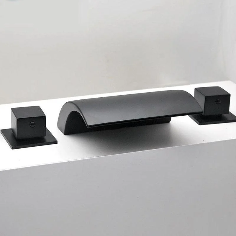 Modern Waterfall Spout Tub Tap Bathroom Low Arc Bathtub Tap -Bathlova